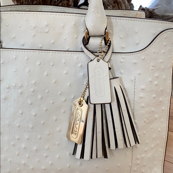 COACH Cream Ostrich Satchel - Picture 2 of 8